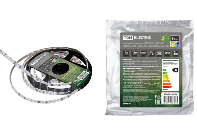 Лента светодиодная SMD5050+SMD2835 60LED/м-IP20-12 В-8 Вт/м-RGB+3000 К (5 м) TDM ELECTRIC - фото1
