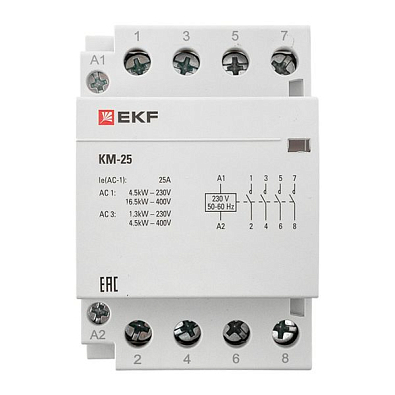 Контактор модульный КМ 25А 4NО (3 мод.) EKF PROxima - фото9