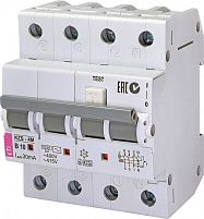 Дифференциальный автоматический выключатель KZS-4M 3p+N B 10/0,03 тип AC (6kA)