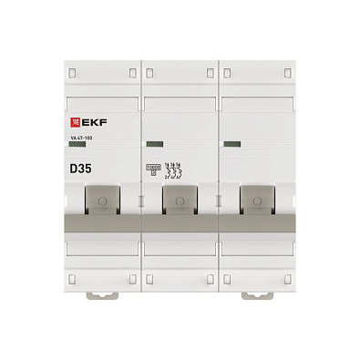 ВА 47-100 3P 35А (D) 10kA EKF PROxima автоматический выключатель, арт. mcb47100-3-35D-pro - фото10