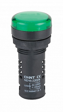 Индикатор ND16-22DS/4 зеленый АС230В (R) - фото1