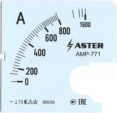 Шкала к амперметру AMP-771 800/5 А - фото1