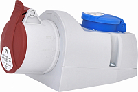 Розетка комбинированная EZCZ-S-1653 IP44 (16A, 400V/230V, 3P+N+PE / EE 16S Schuko)