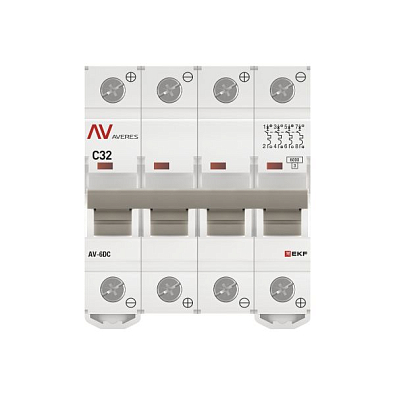 AV-6 DC 4P 32A (C) 6kA EKF AVERES выключатель автоматический, арт. mcb6-DC-4-32C-av - фото17