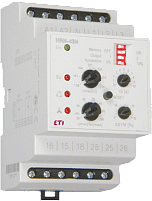Реле контроля напряжения HRN-43N 400V AC (3F, 2x16A_AC1) с нейтралью