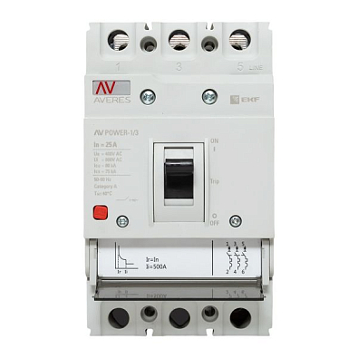 Автоматический выключатель AV POWER-1/3 25А 80kA TR EKF AVERES - фото18