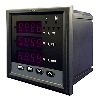 Многофунк. изм. прибор  PD666-8S4 380V 5A 3ф 120x120 светодиод. дисплей RS485