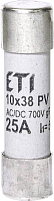 Предохранитель CH 10x38 gR-PV 25A 700V (30kA) цилиндрический