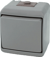 Выключатель 2-клавишный (серый) (IP54) VHE-2-SR