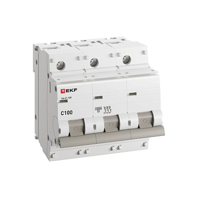 ВА 47-100 3P 100А (C) 10kA EKF PROxima автоматический выключатель, арт. mcb47100-3-100C-pro - фото8