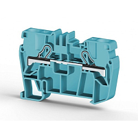 Клеммник пружинный быстрозажимной (Push in), 6 мм.кв. (синий); PYK6