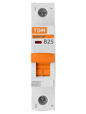 ВА47-60 1Р 25А 6кА х-каВ TDM ELECTRIC модульный автоматический выключатель - фото3