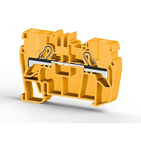 Клеммник пружинный быстрозажимной (Push in), 6 мм.кв. (желтый); PYK6