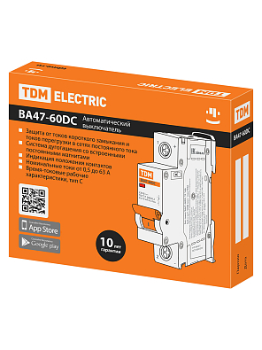 ВА47-60DC 1P  2А 6кА х-ка С TDM ELECTRIC модульный автоматический выключатель - фото3