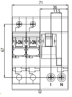 Дифференциальный автоматический выключатель со встроенной защитой от перенапряжения LIMAT-2 DN 2p C 32/0,1 (AC) - фото2
