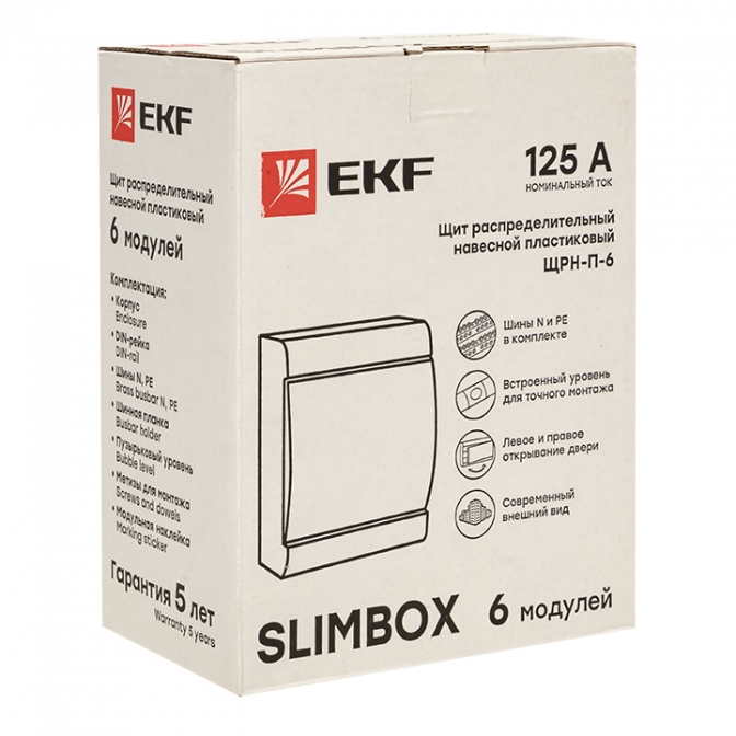 Щит распределительный ЩРН-П-6 "SlimBox" белая дверца IP41 EKF PROxima - фото3