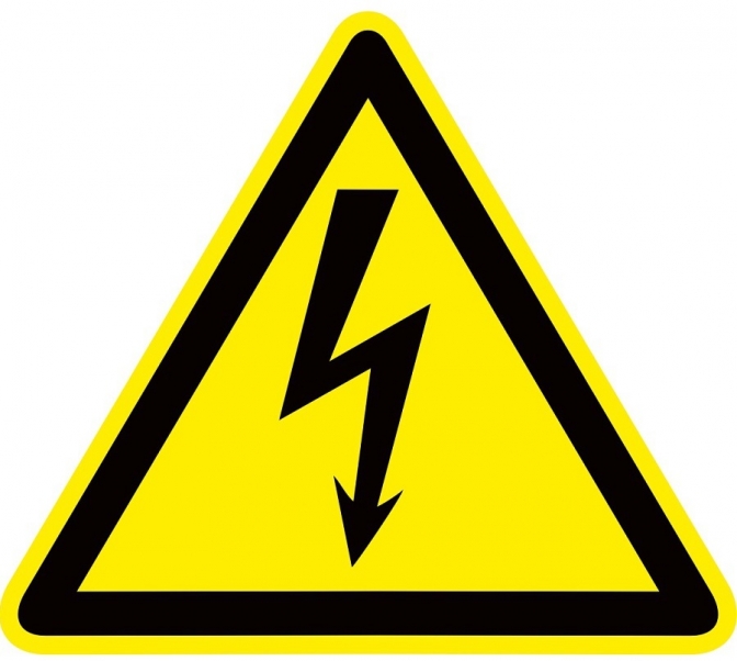 Знак пластик "Опасность поражения электрическим током" (Молния) W08 (100х100мм.) EKF PROxima - фото1