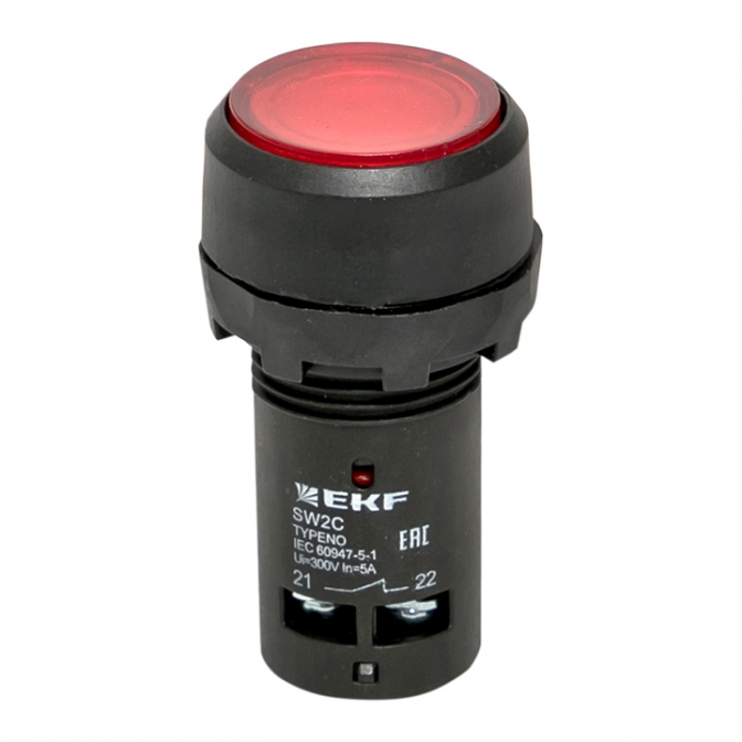 Кнопка SW2C-10D с подсветкой красная NO EKF PROxima - фото5
