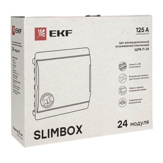 Щит распределительный ЩРВ-П-24 "SlimBox" белая дверца IP41 EKF PROxima - фото2