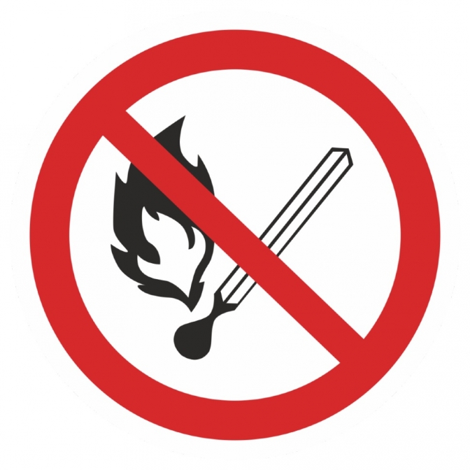 Наклейка "Запрещается пользоваться открытым огнем и курить" Р02 (200х200мм.) EKF PROxima - фото1