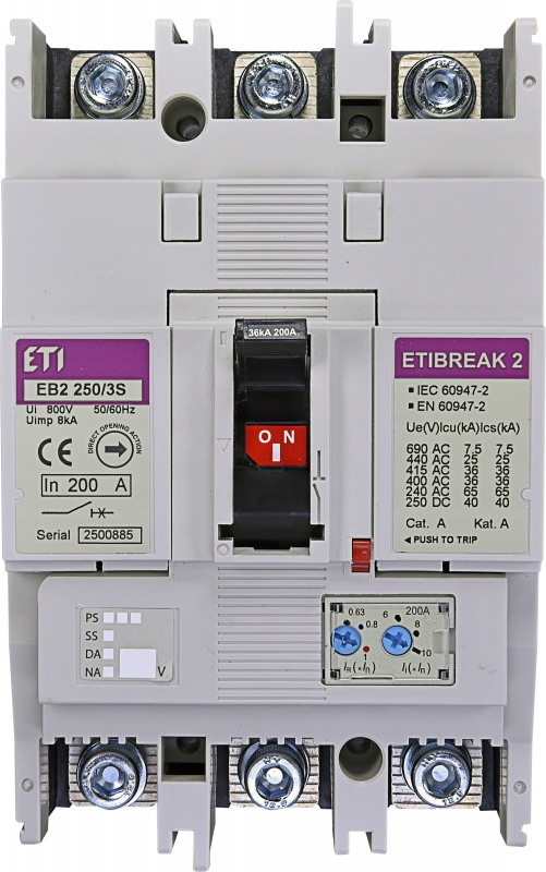 Автоматический выключатель EB2 250/3S 200А 3р (36кА) - фото1