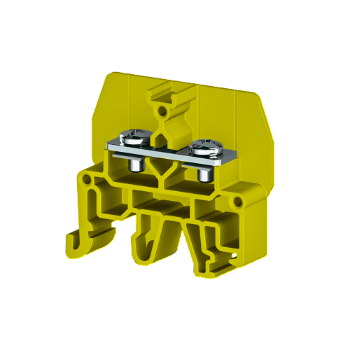Болтовой Клеммник под вилочный наконечник на DIN-рейку 6 мм.кв. (желтый); CPB 6 - фото1
