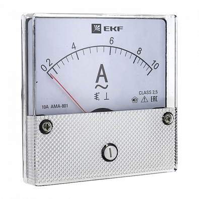 Амперметр AMA-801 аналоговый на панель (80х80) круглый вырез 1500А трансф. подкл. EKF  - фото1