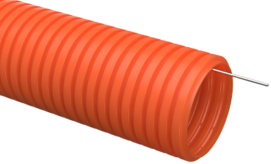 Труба гофрированная  ПНД d 16 с зондом оранжевая тяжелая (100 м) - фото1