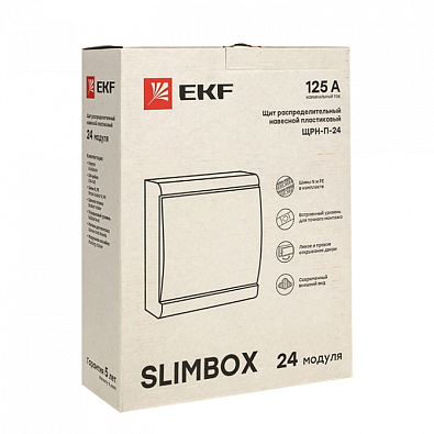 Щит распределительный ЩРН-П-24 "SlimBox" белая дверца IP41 EKF PROxima - фото2