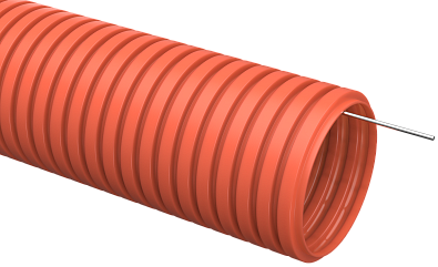 Труба гофрированная ПНД d 32 с зондом оранжевая (25 м) - фото1
