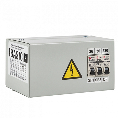 Ящик с понижающим трансформатором ЯТП 0,25кВА 220/36В (3 автомата) EKF Basic - фото1