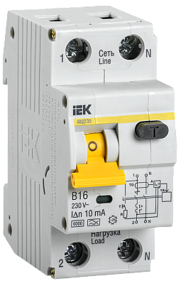 Автоматический выключатель дифференциального тока АВДТ 32 B16 10мА IEK - фото1
