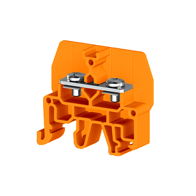 Болтовой Клеммник под вилочный наконечник на DIN-рейку 6 мм.кв. (оранжевый); CPB 6 - фото1
