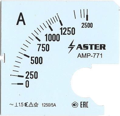 Шкала к амперметру AMP-771 1250/5 А - фото1