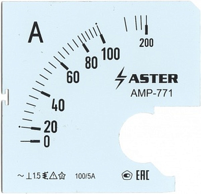 Шкала к амперметру AMP-771 100/5 А - фото1