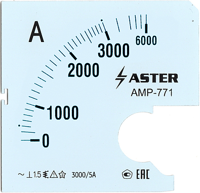 Шкала к амперметру AMP-771 3000/5 А - фото1